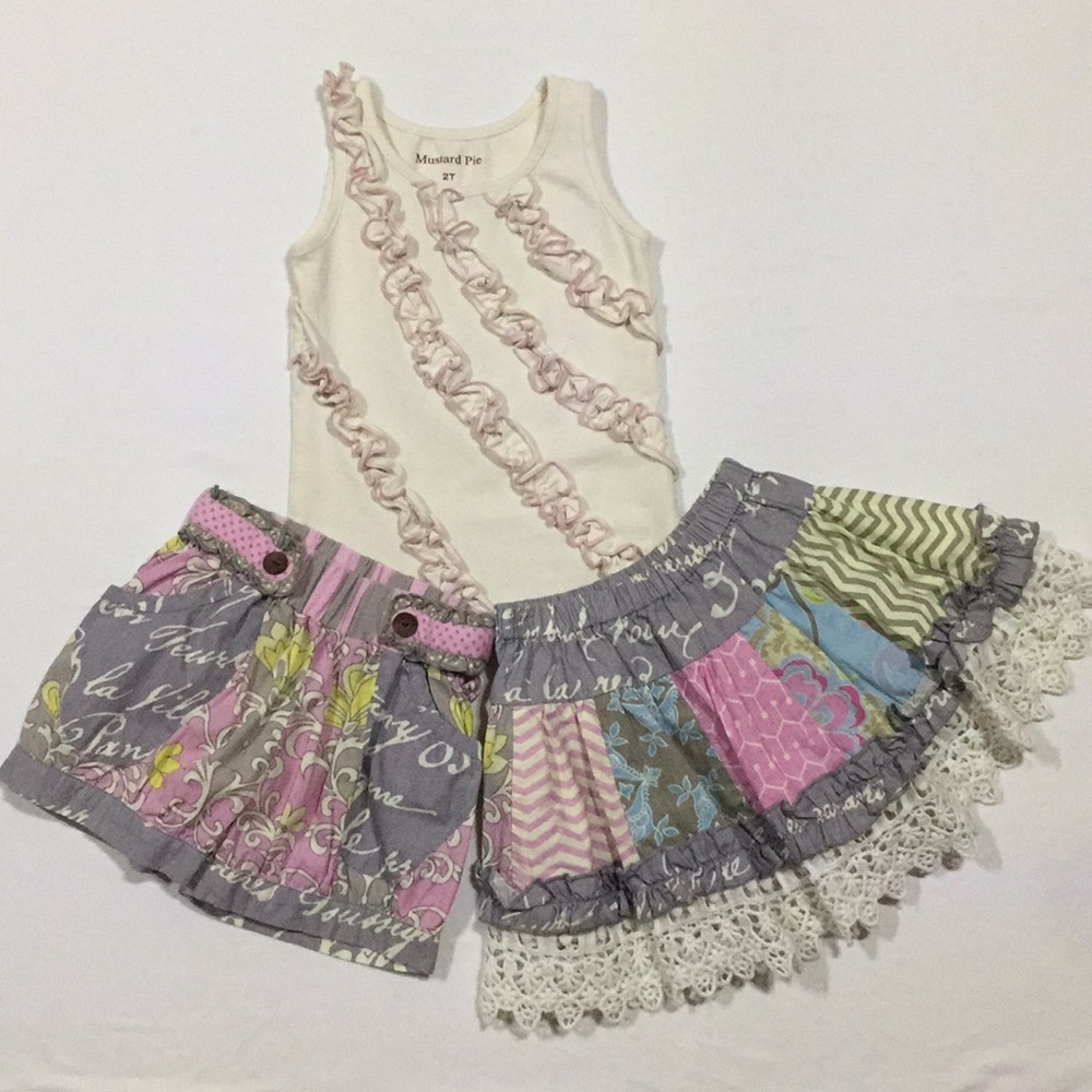 EUC Mustard Pie Sweet Pink 3 Piece Set Size 2T